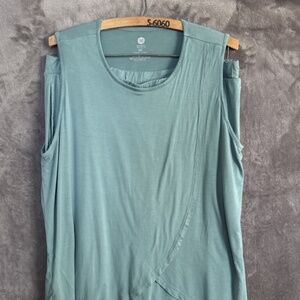 Kindred Bravely Women’s Tulip Hem Nursing Tank & Capri Pajama Set Green 1X